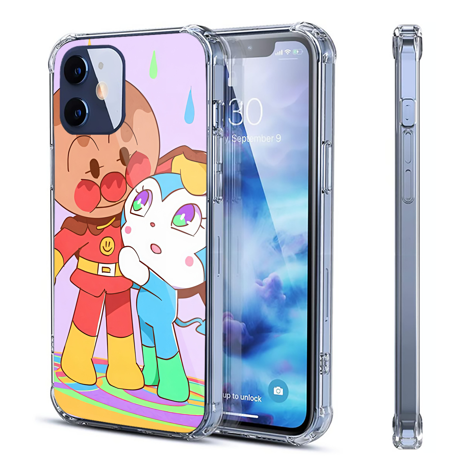 （画像用） アンパンマン Anpanman 【iPhone 12シリーズ対応】透明スマホケース（クリアソフトケース）